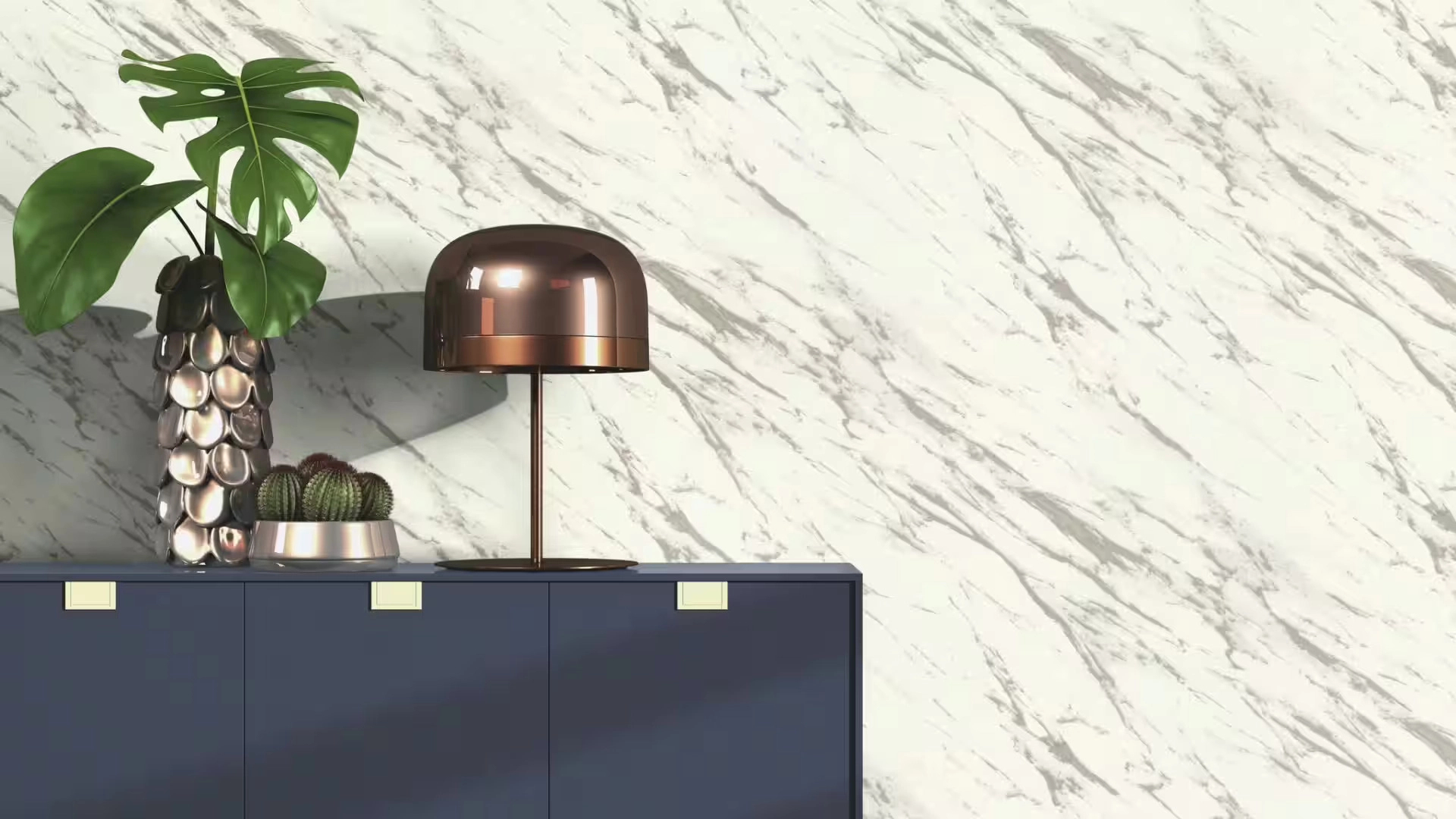 Dekor tapéta márvány mintával szürke és metálos rosegold színben