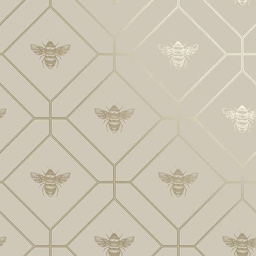 Dekor tapéta méhecske és méhsejt geometrikus mintával