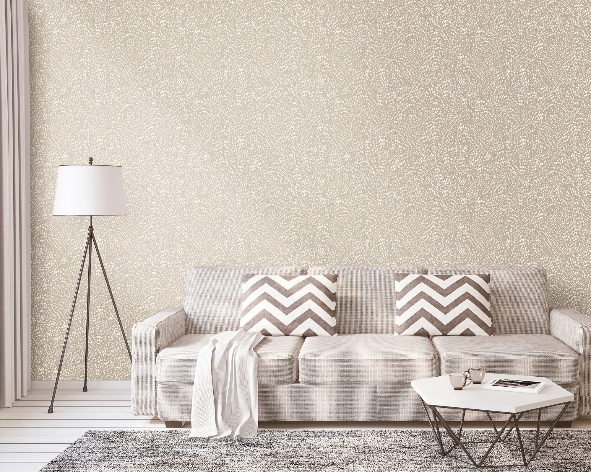 Dekor tapéta metálfényű ezüst és szürke színben absztrakt pöttyös mintával