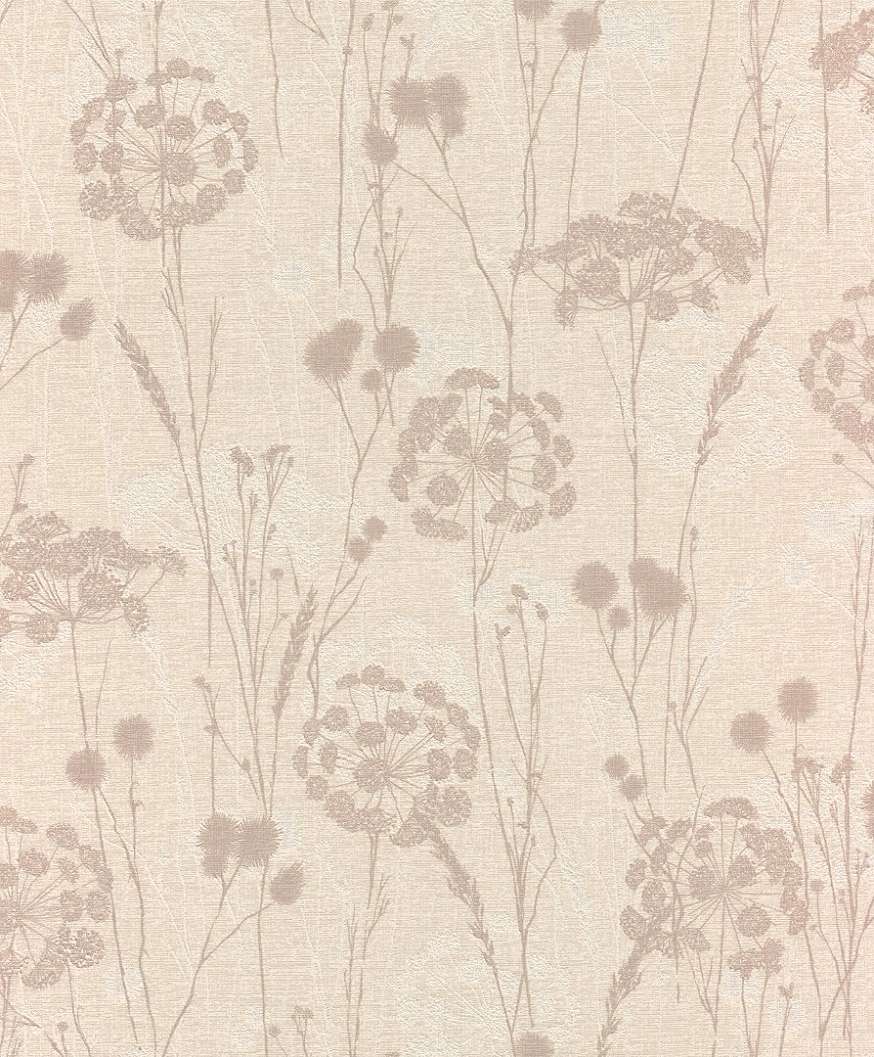 Dekor tapéta mezei virág mintával beige és barna színben