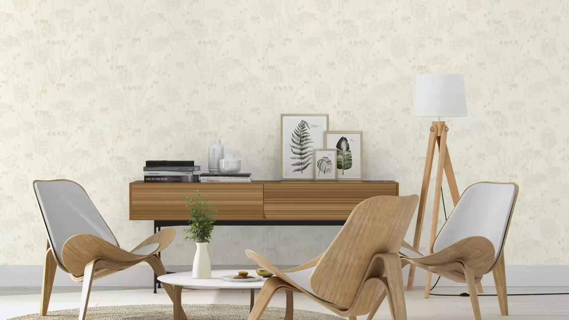 Dekor tapéta mezei virág mintával krém és beige színben