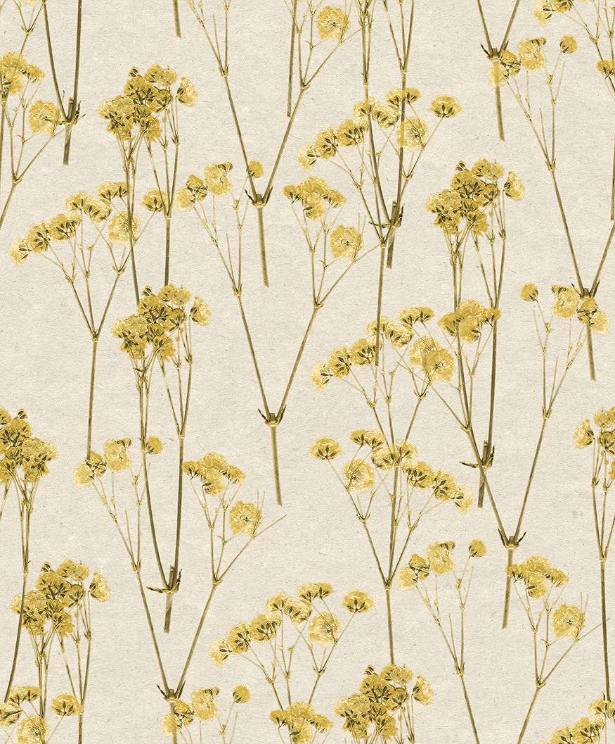 Dekor tapéta mezei virágos mintával sárga színekkel