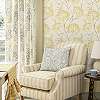 Dekor tapéta sárga rajzolt virág mintával Laura Ashley