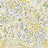 Dekor tapéta sárgás összhatású rajzolt virágmezőt idéző mintával