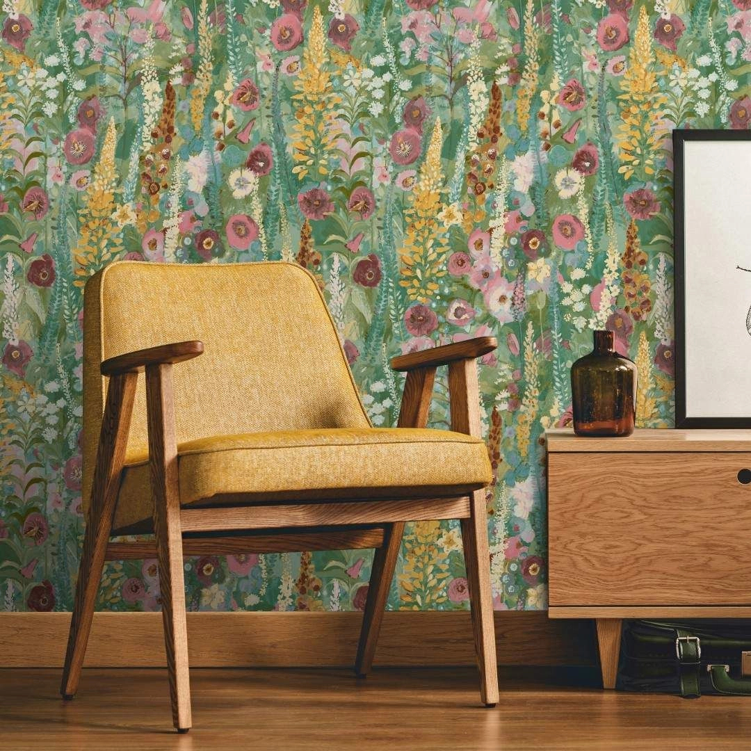 Dekor tapéta színes mezei virág mintával mosható vinyl