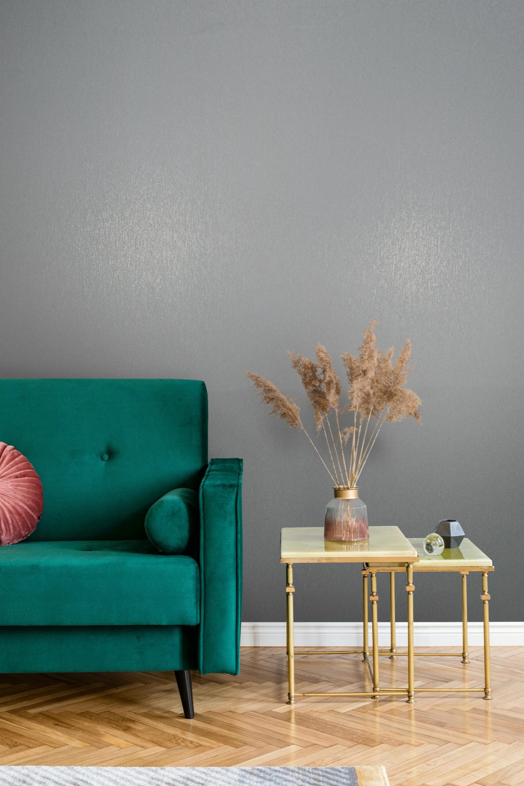 Dekor tapéta szőtthatású mintával fényes szürke színben