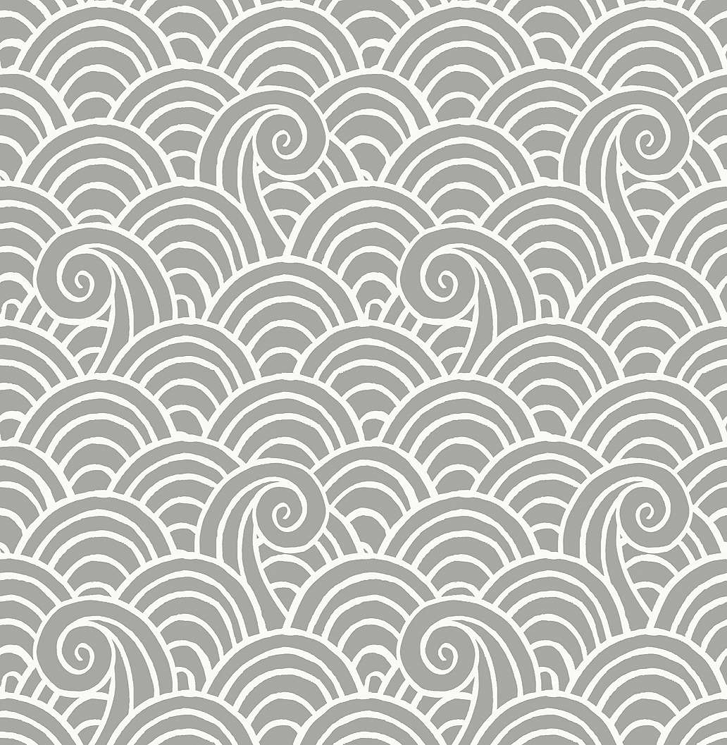 Dekor tapéta szürke színű rajzolt hullám mintával