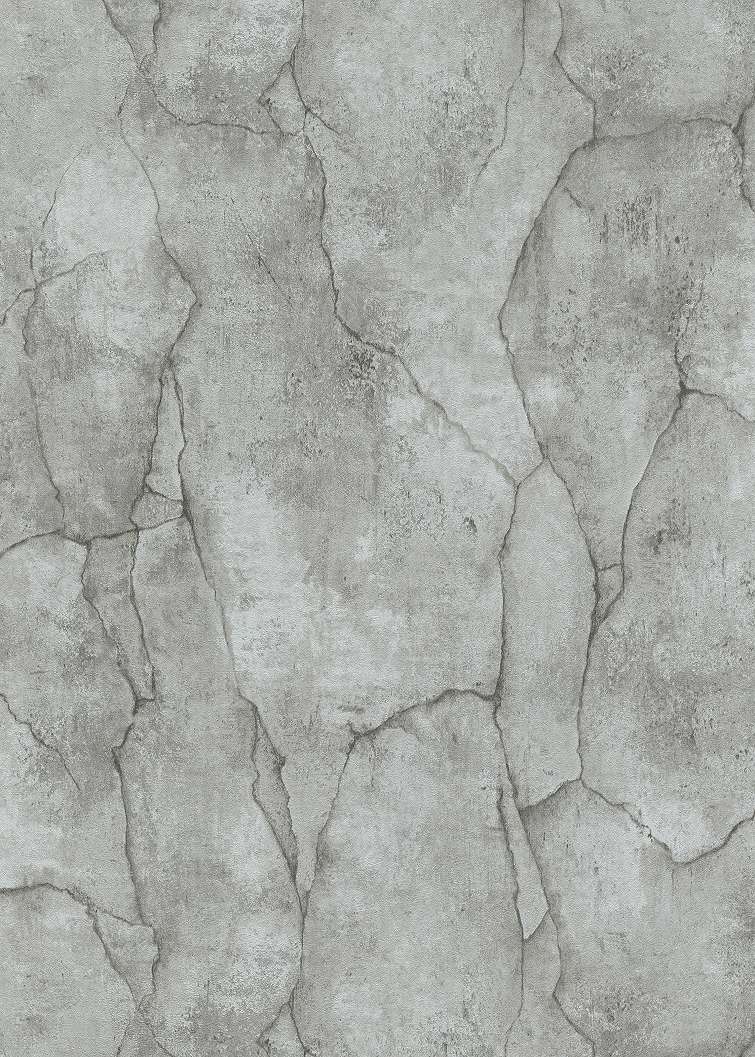 Dekor tapéta szürke töredezett beton fal mintával
