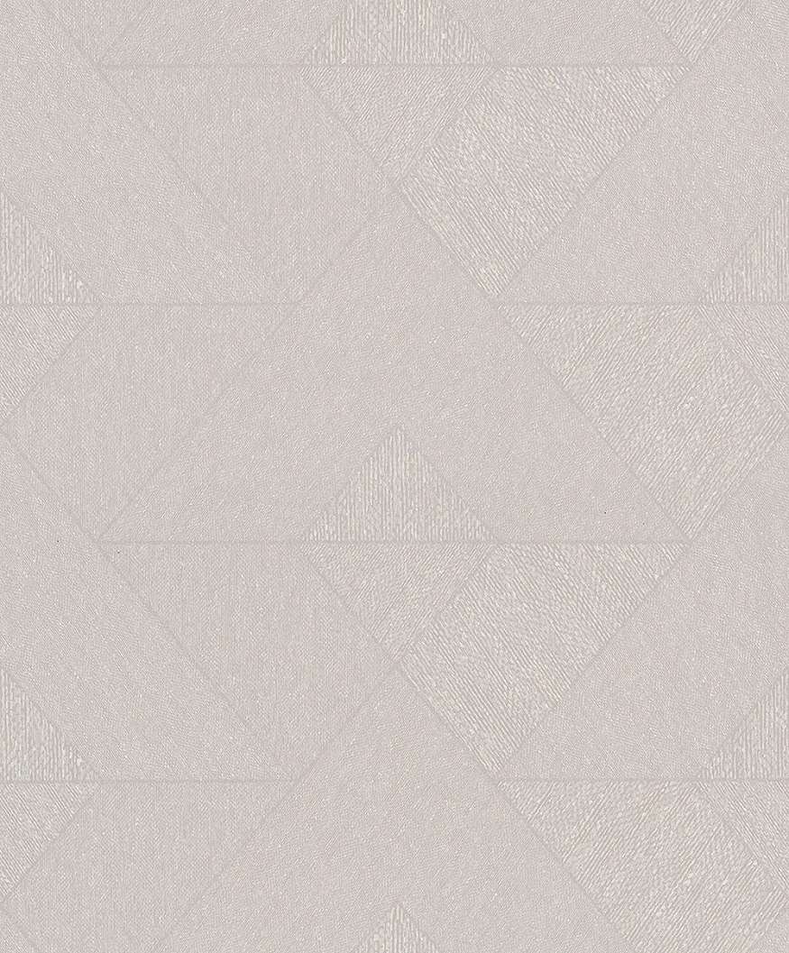 Dekor tapéta textilhatású geometriai mintával fényes beige színben