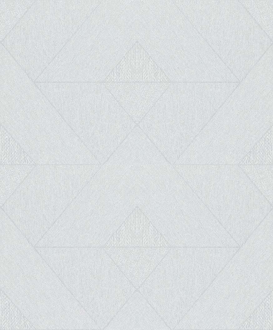 Dekor tapéta textilhatású geometriai mintával fényes törtfehér színben