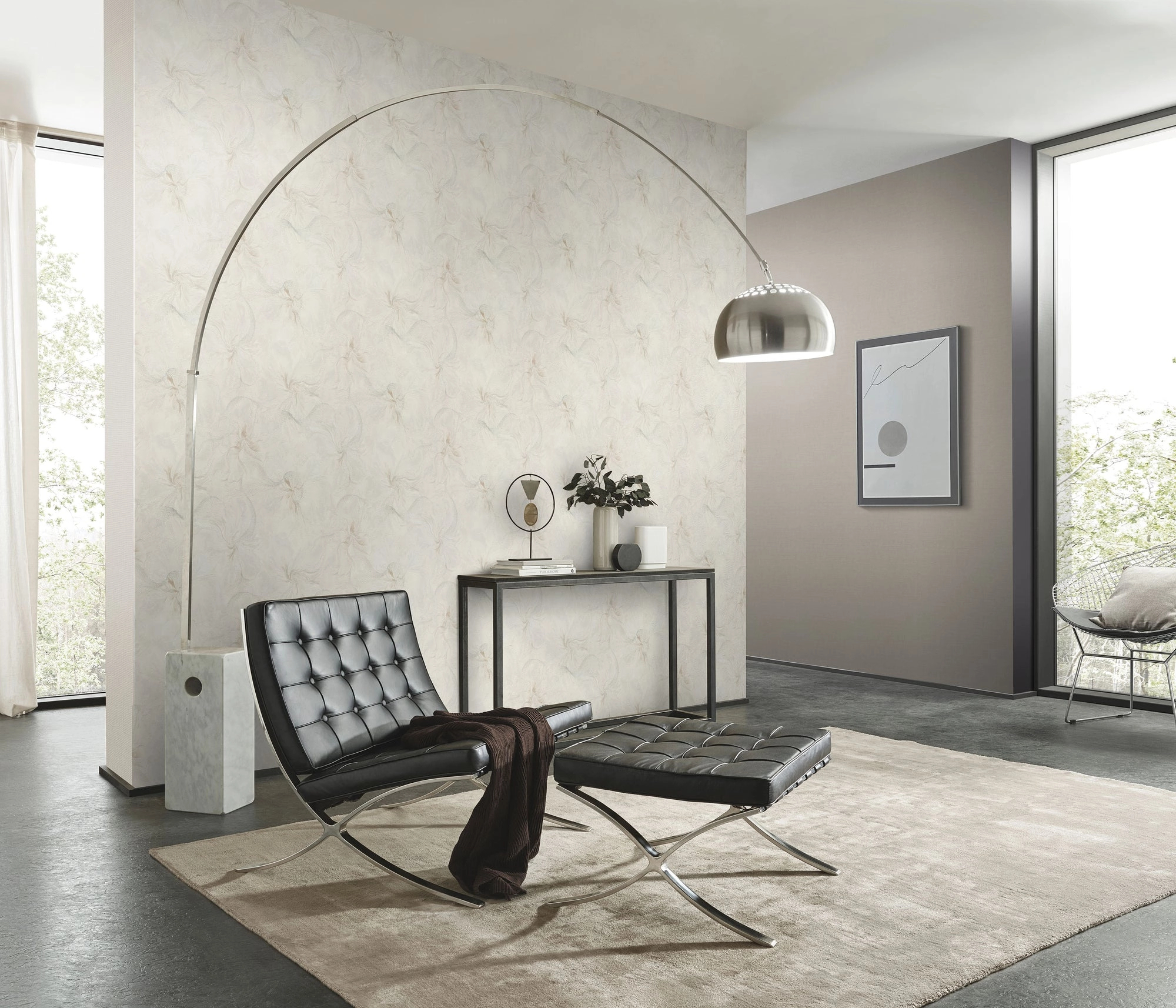 Dekor tapéta törtfehér absztrakt mintával enyhén csillámos