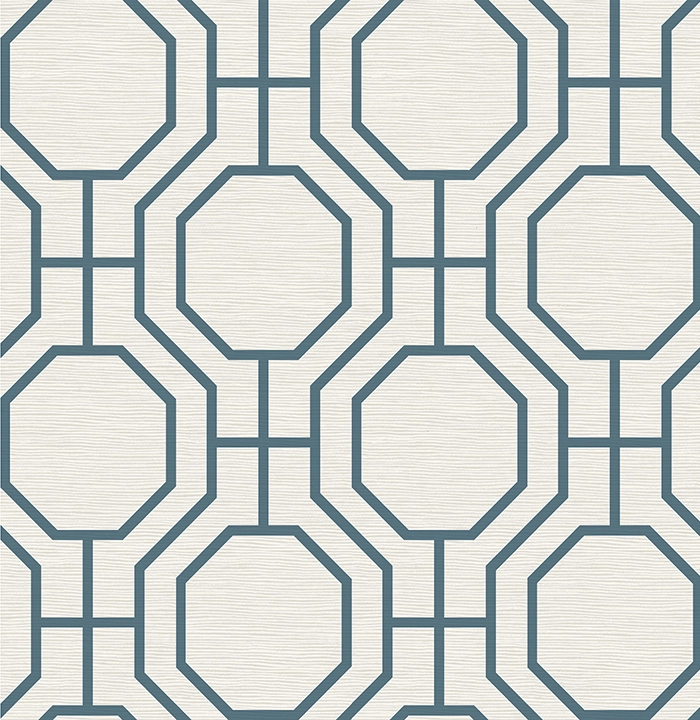 Dekor tapéta törtfehér-kék csempe mintával