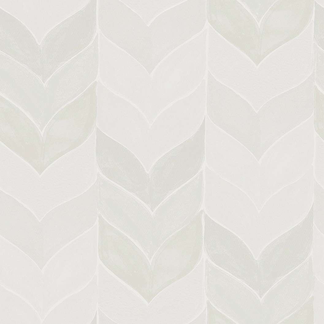 Dekor tapéta trópusi levél és csíkos mintával szürke színben