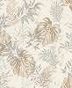 Dekor tapéta trópusi leveles mintával krém és barna színben
