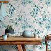 Dekor tapéta türkiz levél mintával mosható vinyl