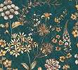 Dekor tapéta türkiz meze virágos mintával