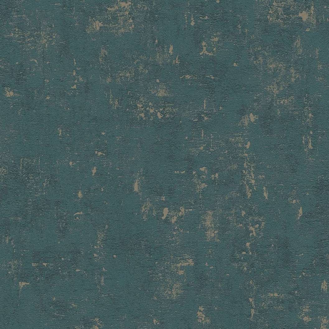Dekor tapéta türkiz színben patináns koptatott mintával
