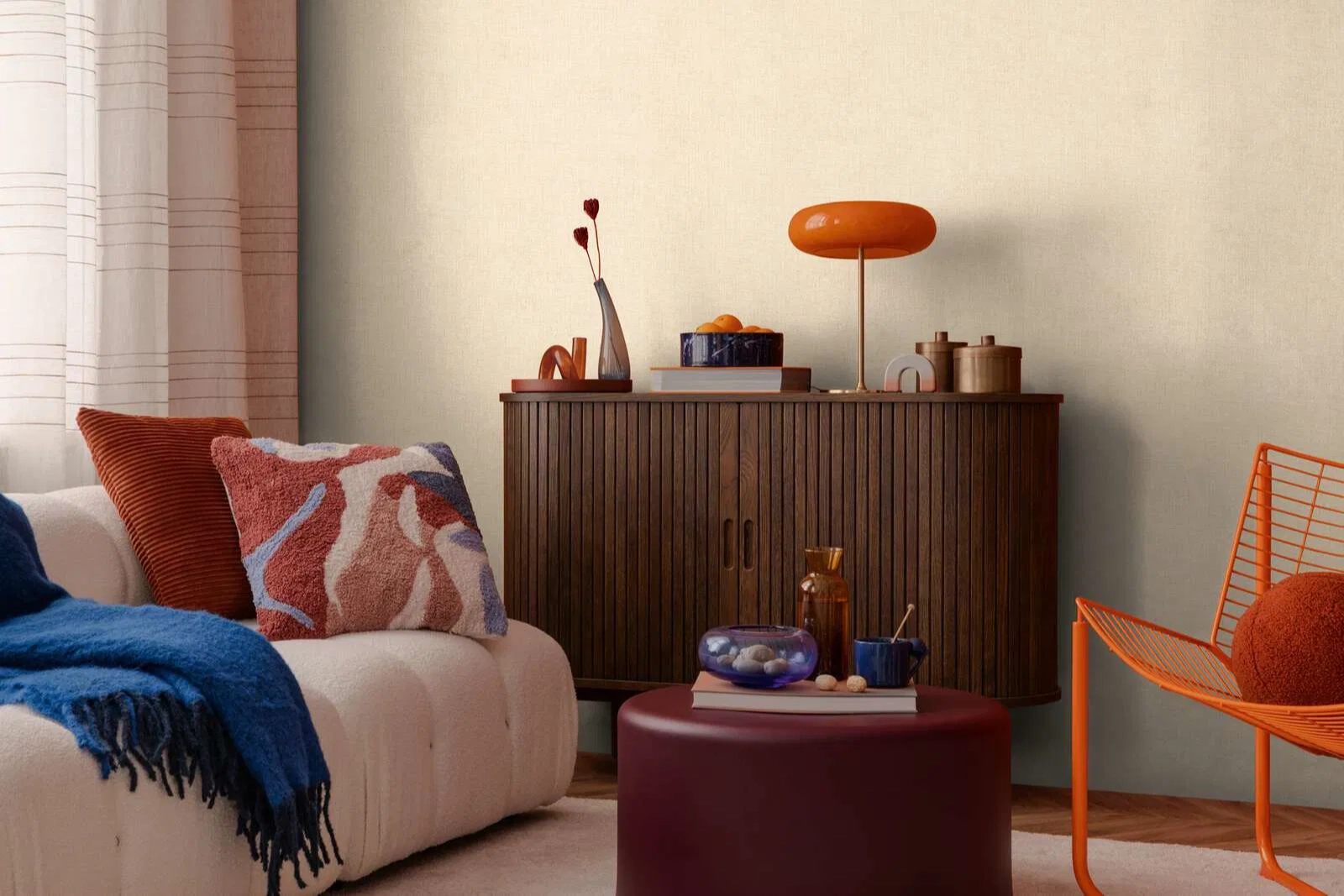 Dekor tapéta vanília egyszínű mintával