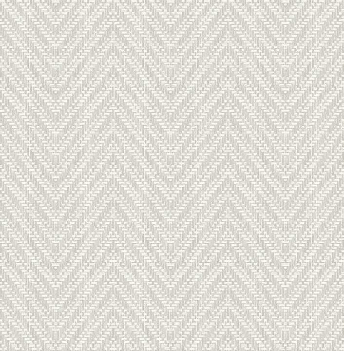 Dekor tapéta világosszürke szőtteshatású halszálka mintával