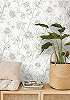 Dekor tapéta virágzó faág mintával fekete és fehér színben
