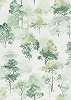 Dekor tapéta zöld akvarell fa mintával