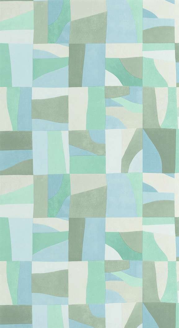 Dekor tapéta zöld kék színekkel absztrakt mintával