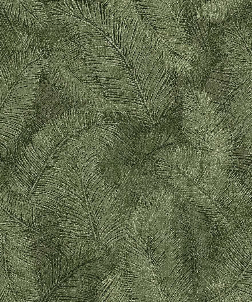 Dekor tapéta zöld pálmaleveles mintával vinyl mosható