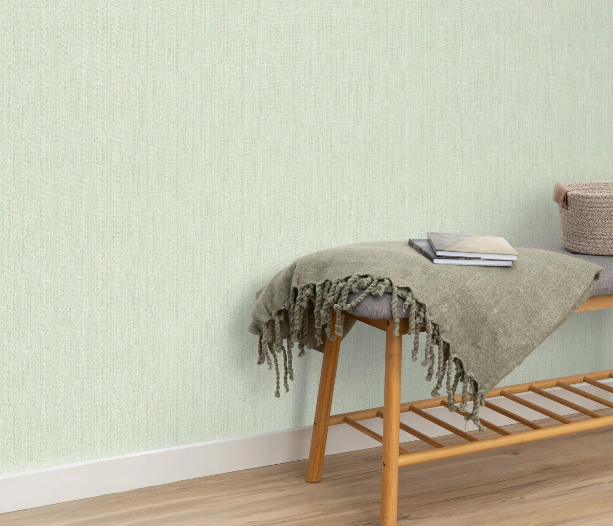 Dekor tapéta zöld textil mintával mosható