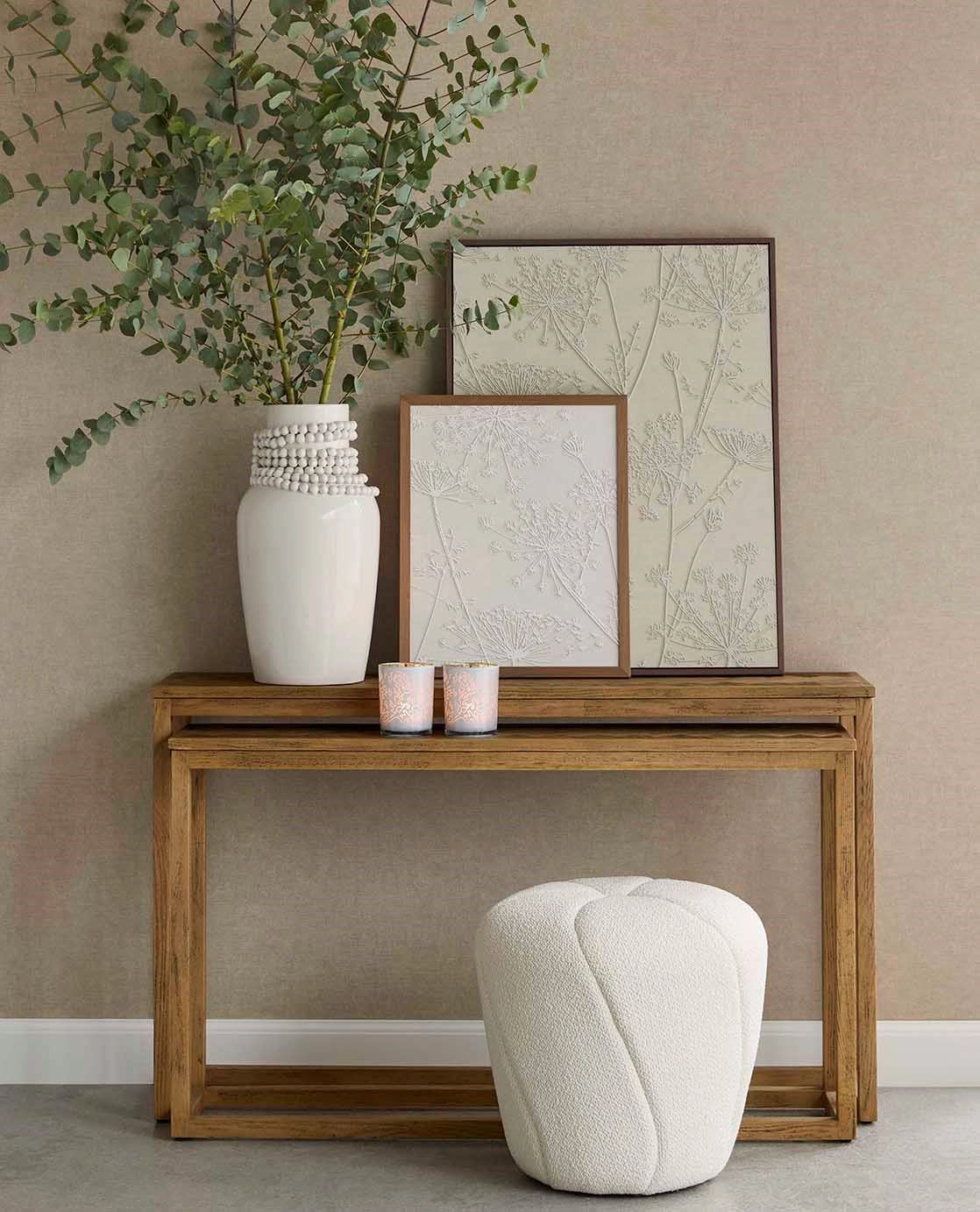 Dekor vinyl tapéta beige és krém színű finoman szőtt textil mintával