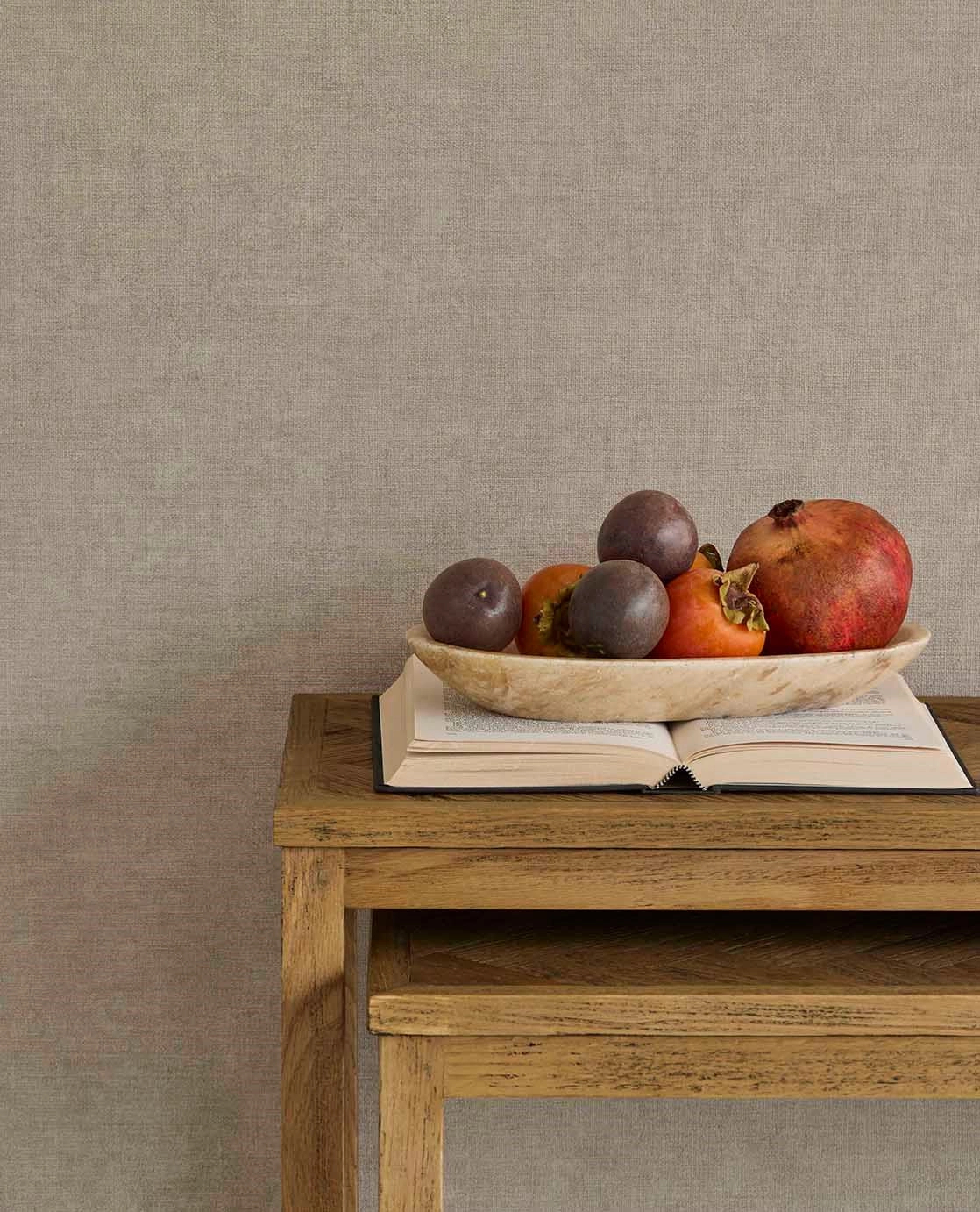 Dekor vinyl tapéta világos homokbarna és beige színű finoman szőtt textil mintával