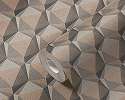Dekora tapéta 3D hatású geometriai mintával szürke krém színekkel
