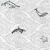 Delfin, bálna mintás vlies gyerek tapéta fehér színben