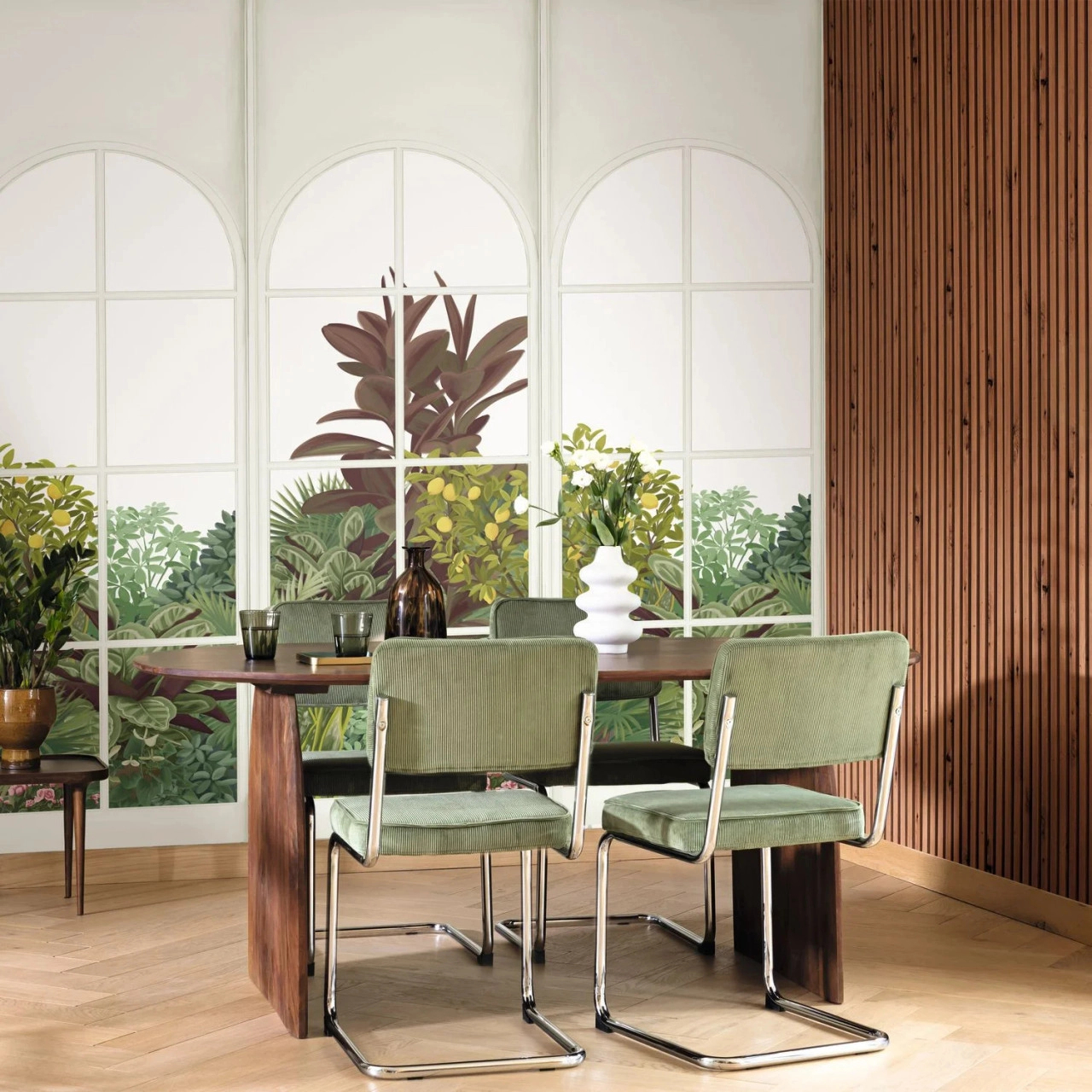 Design fotótapéta ajtó a trópusi tájra mintával M