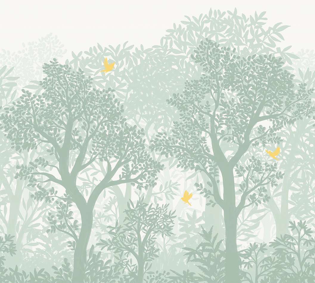 Design fotótapéta erdő mintával zöld színben 300cm x 270cm