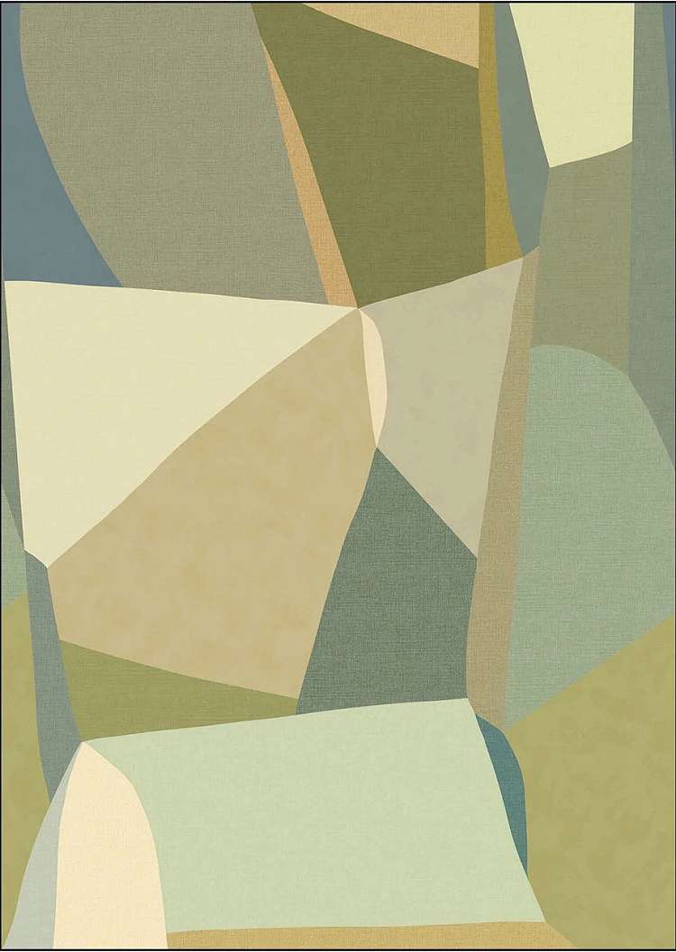 Design fotótapéta geometrikus mintával vidám és hideg színekben 200cm x 280cm