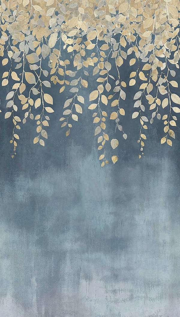 Design fotótapéta koptatotthatású leveles inda mintával