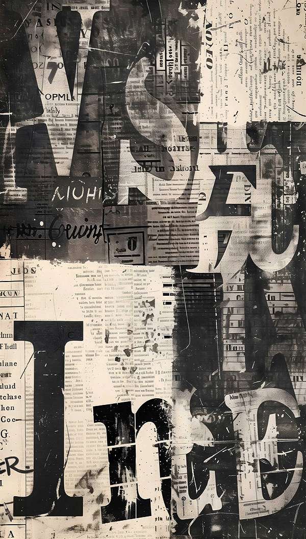 Design fotótapéta koptatotthatású nagy betűs mintával