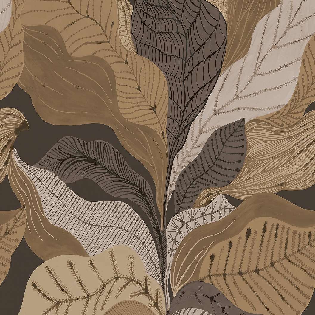 Design fotótapéta óriási levél mintával mogyoróbarna színben