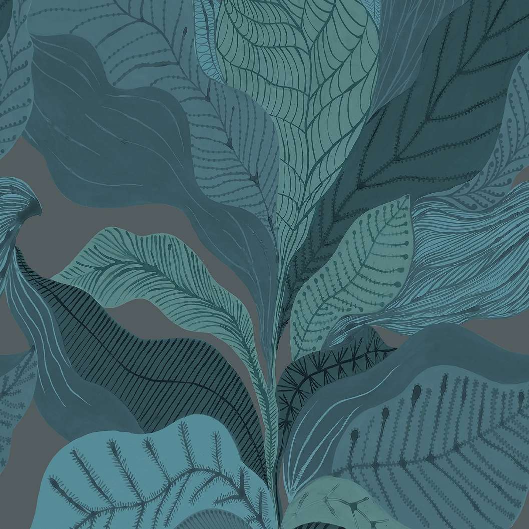 Design fotótapéta óriási levél mintával türkizzöld színben