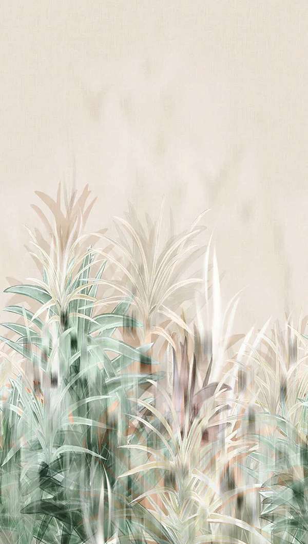 Design fotótapéta trópusi levél mintával világos zöld színben