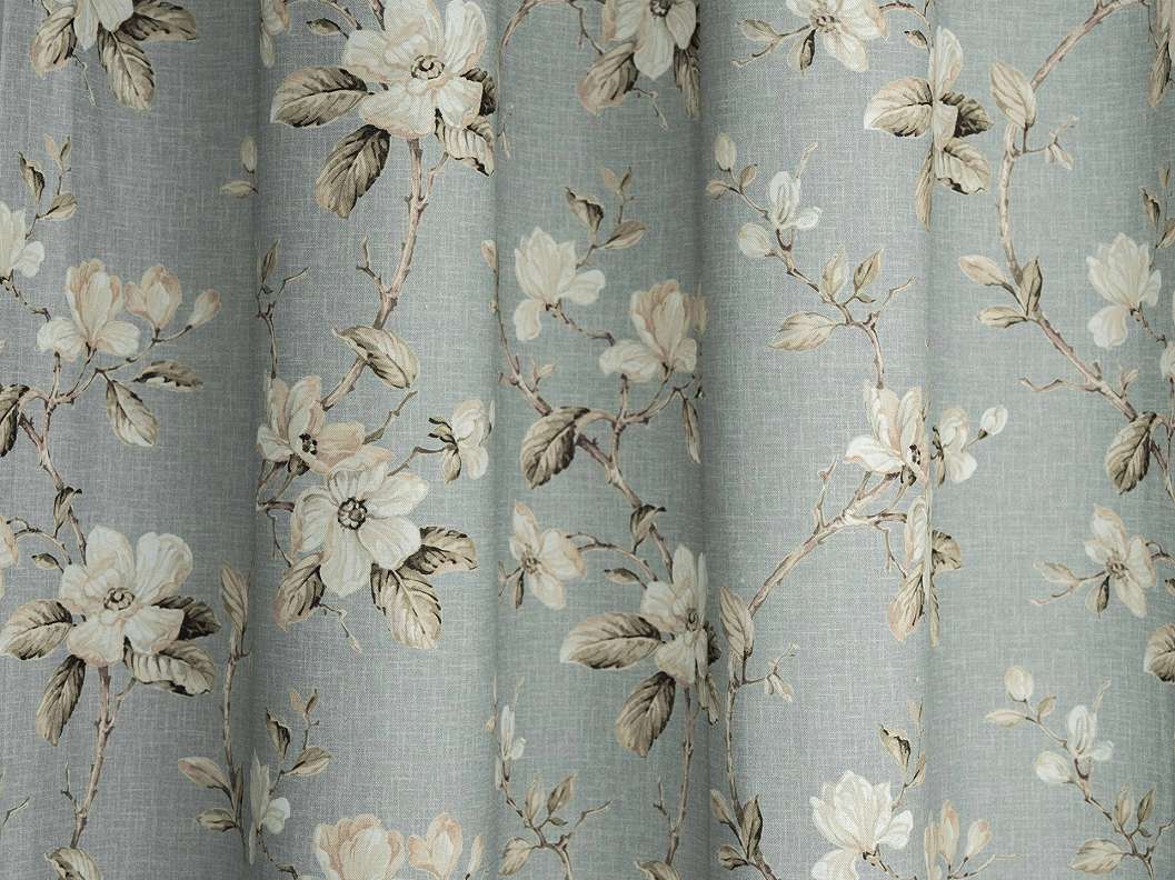 Design sötétítő függöny textil anyag szürke virág mintával