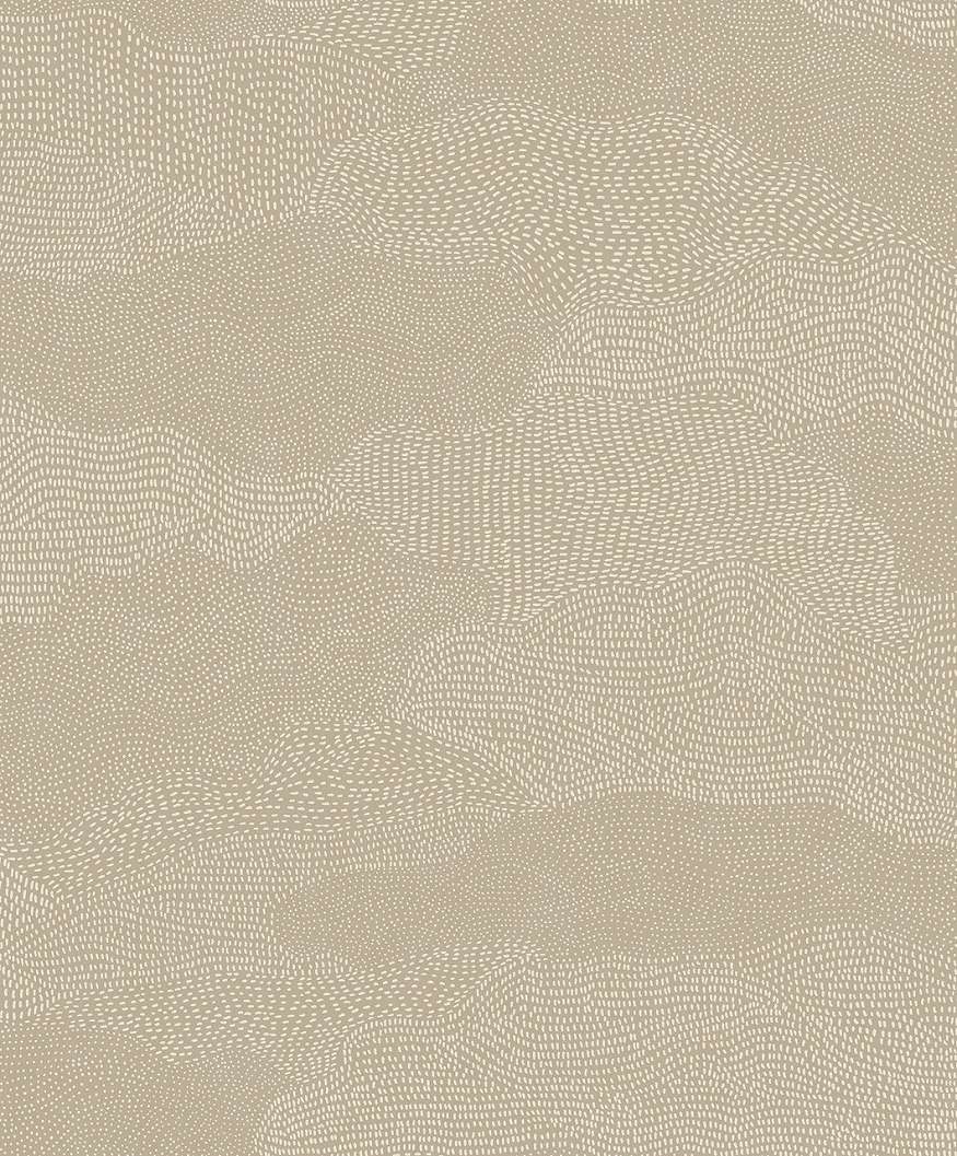 Design tapéta absztrakt hullám mintával beige és len színben