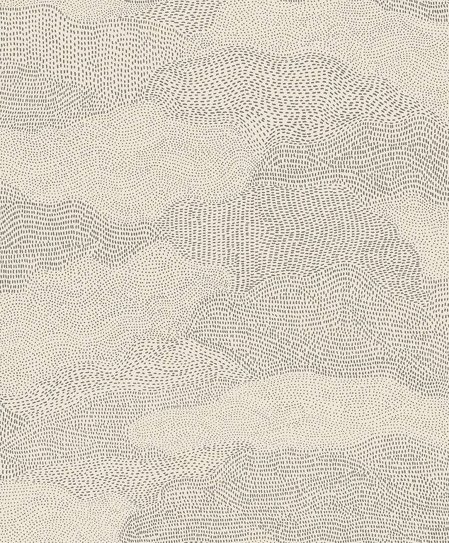 Design tapéta absztrakt hullám mintával fekete és len színben