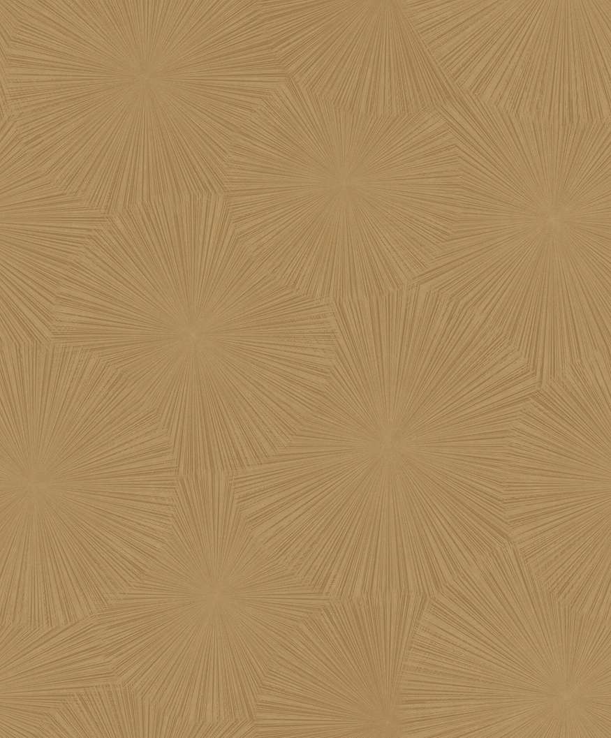 Design tapéta csillagalakú szórtfény mintával fémhatású arany színben