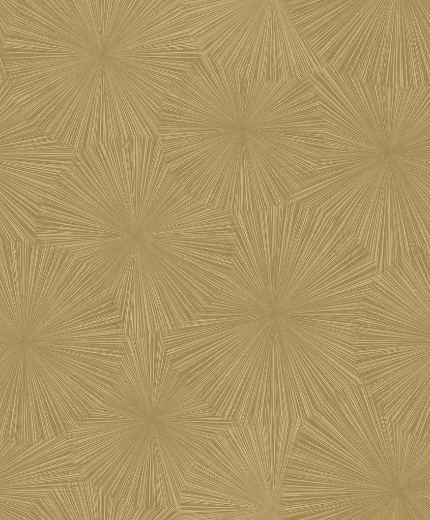 Design tapéta csillagalakú szórtfény mintával mustársárga színben
