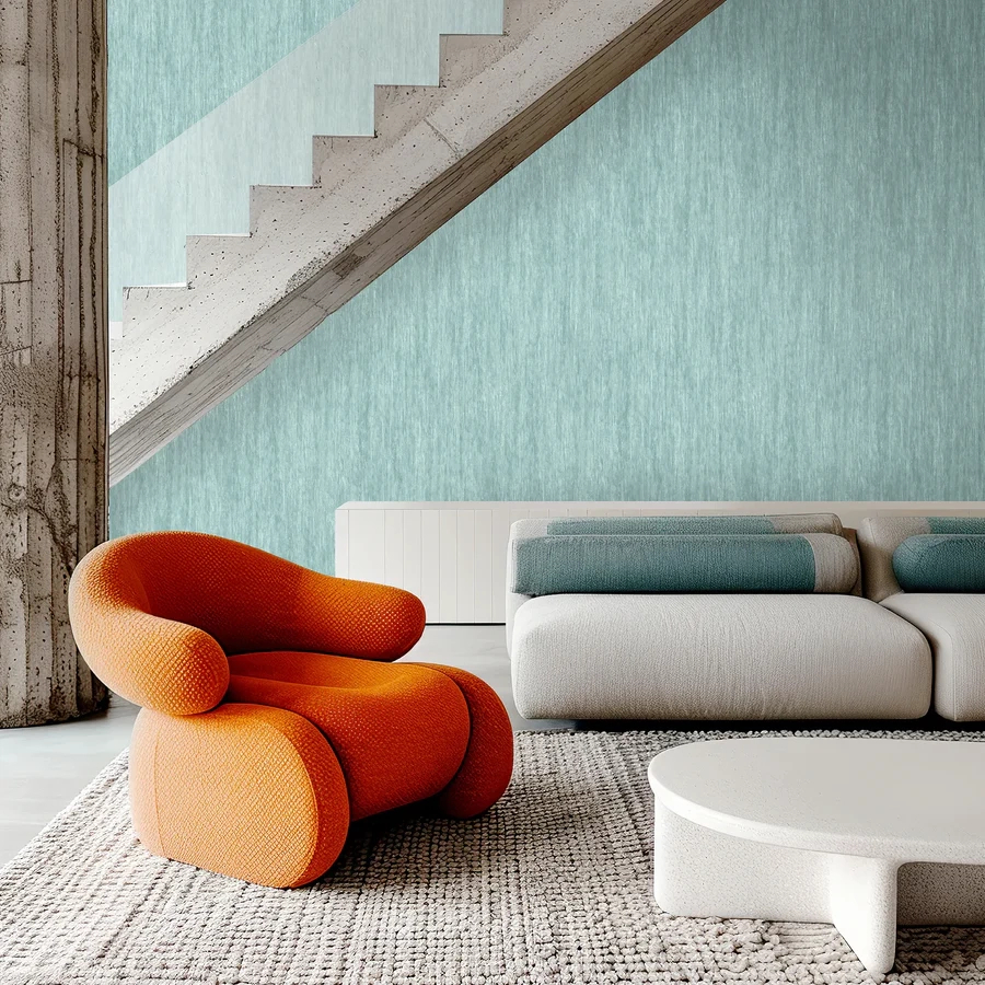 Design tapéta egyszínű koptatott mintával kék színben