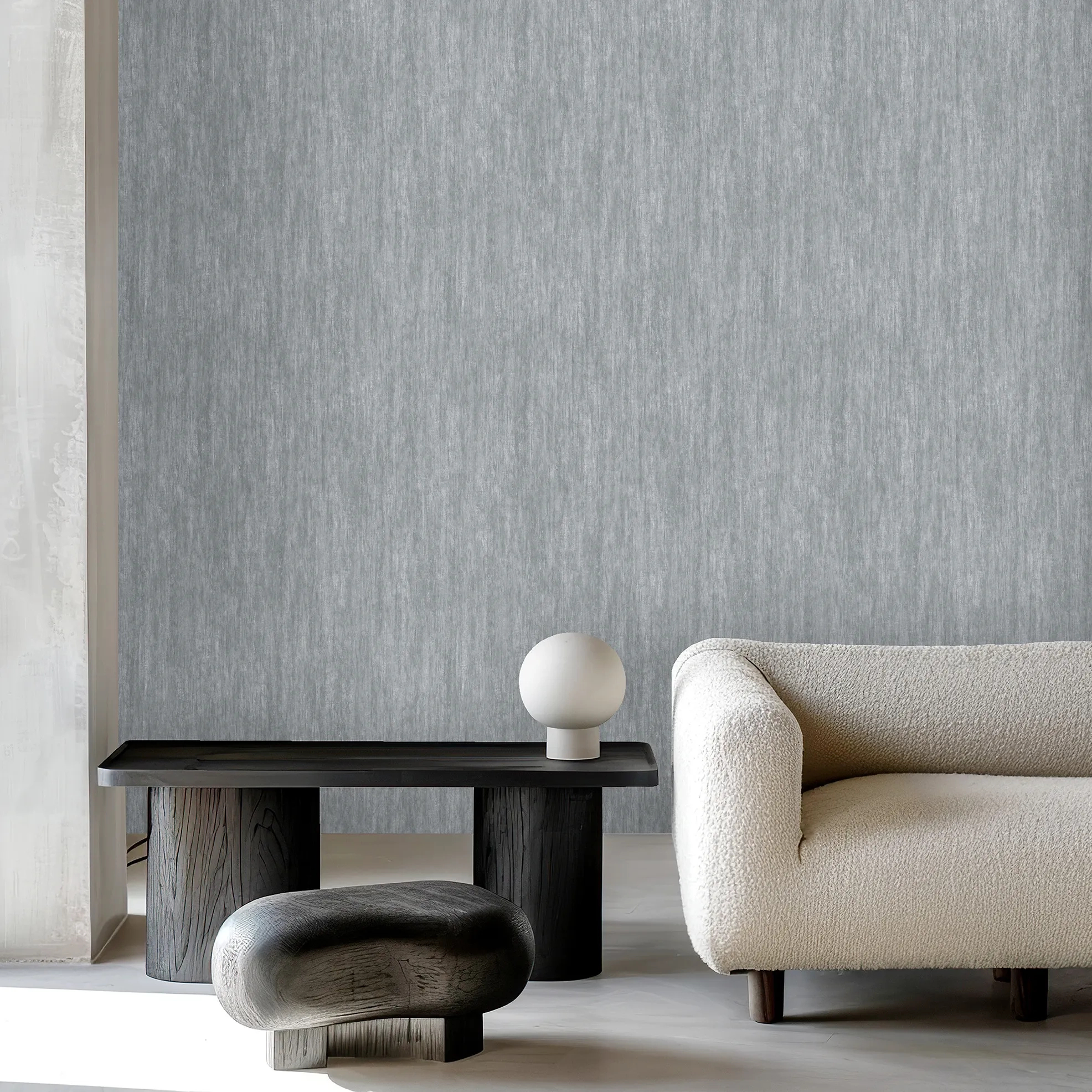 Design tapéta egyszínű koptatott mintával világosszürke színben