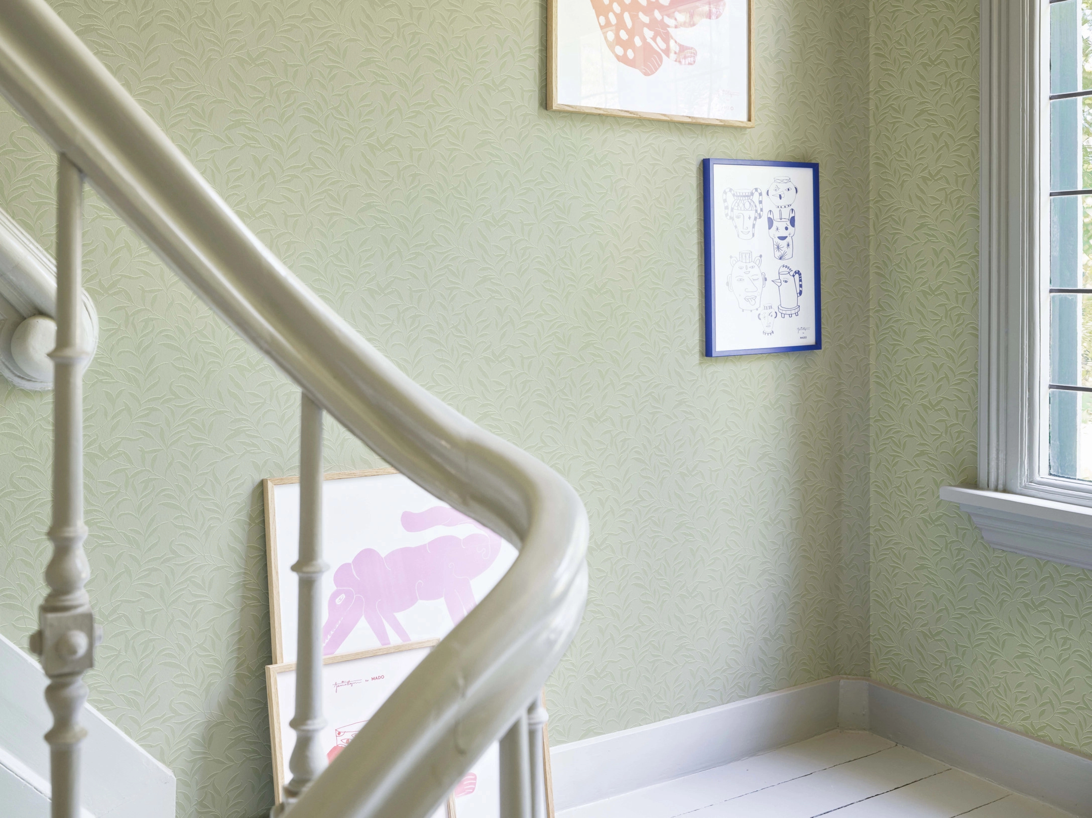 Design tapéta elegánk okkersárga leveles mintával