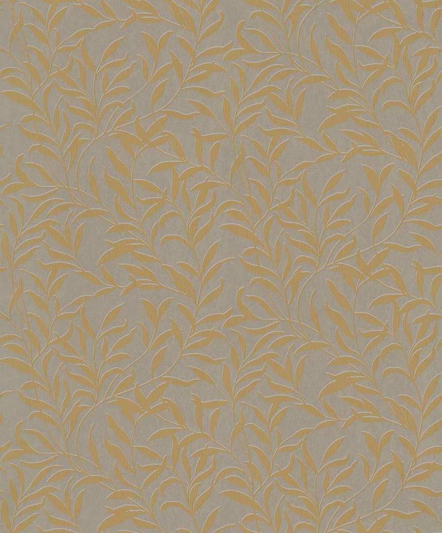 Design tapéta elegánk okkersárga leveles mintával