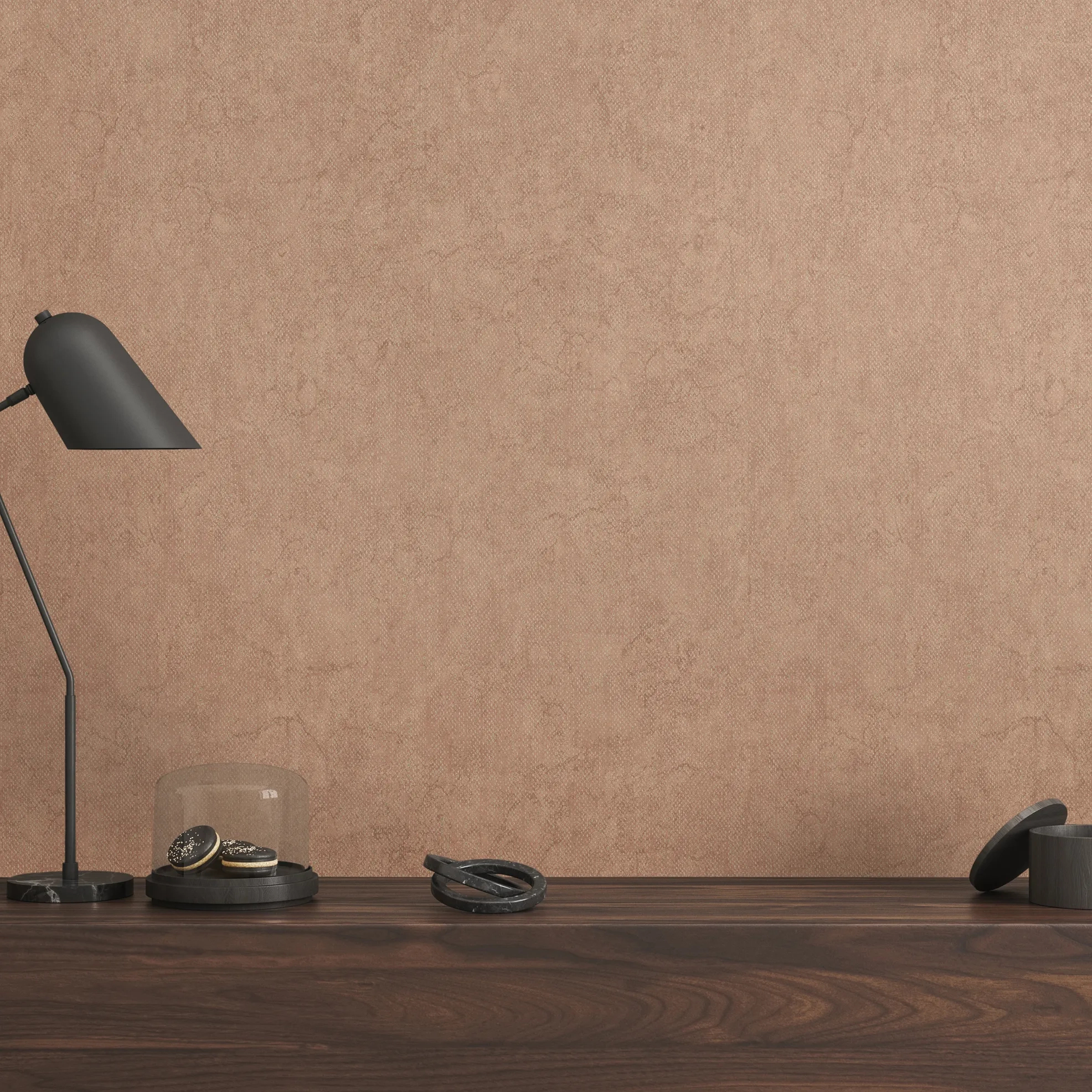 Design tapéta ezüstszórt textilhatású mintával mogyoróbarna színben